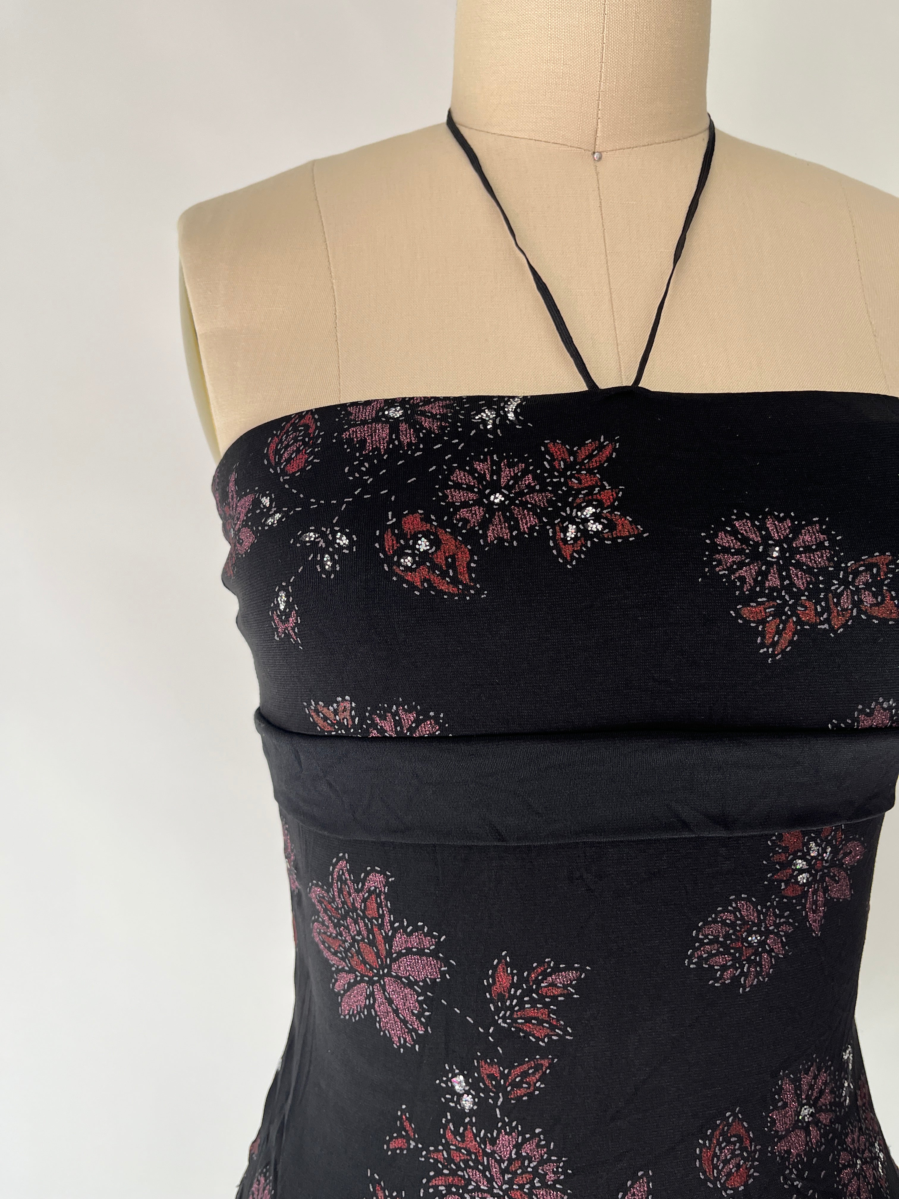 black floral tube top