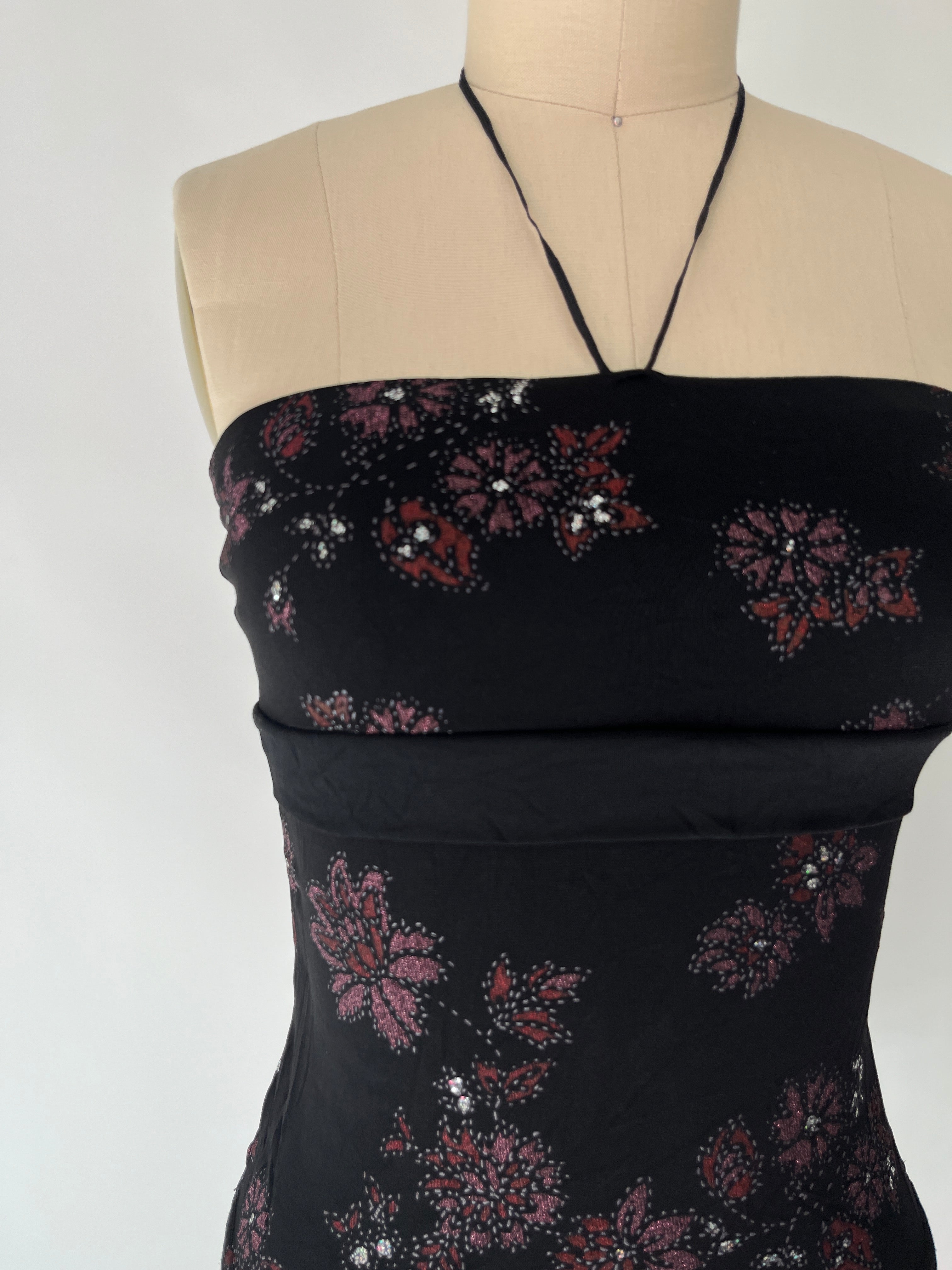 black floral tube top