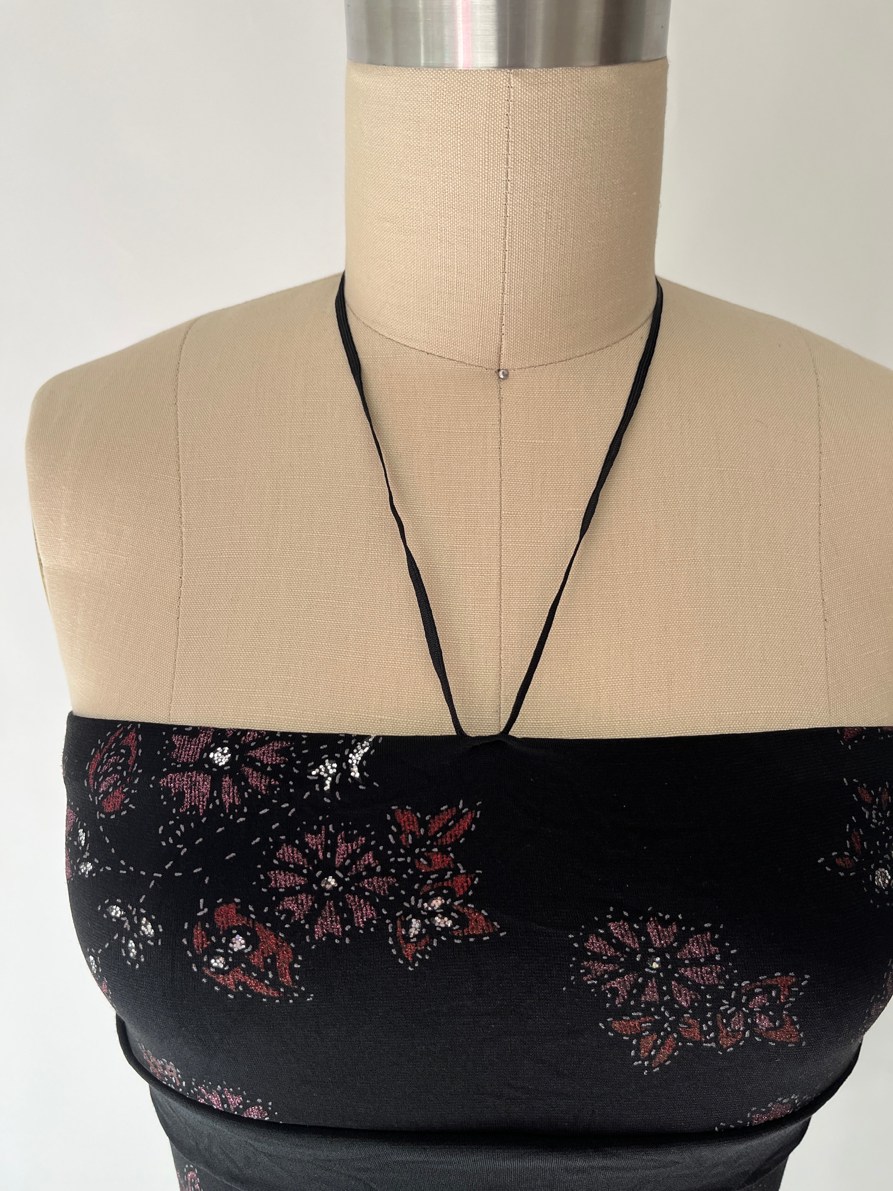 black floral tube top
