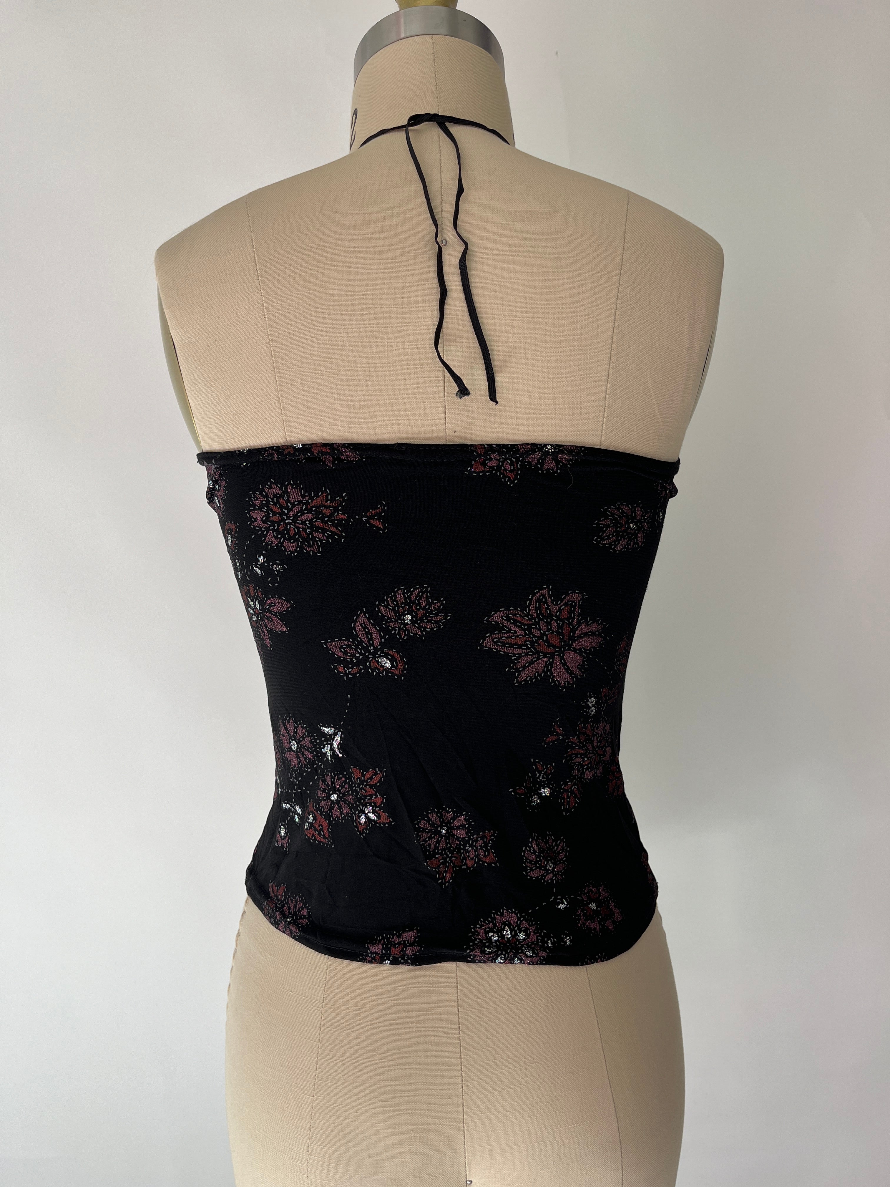 black floral tube top