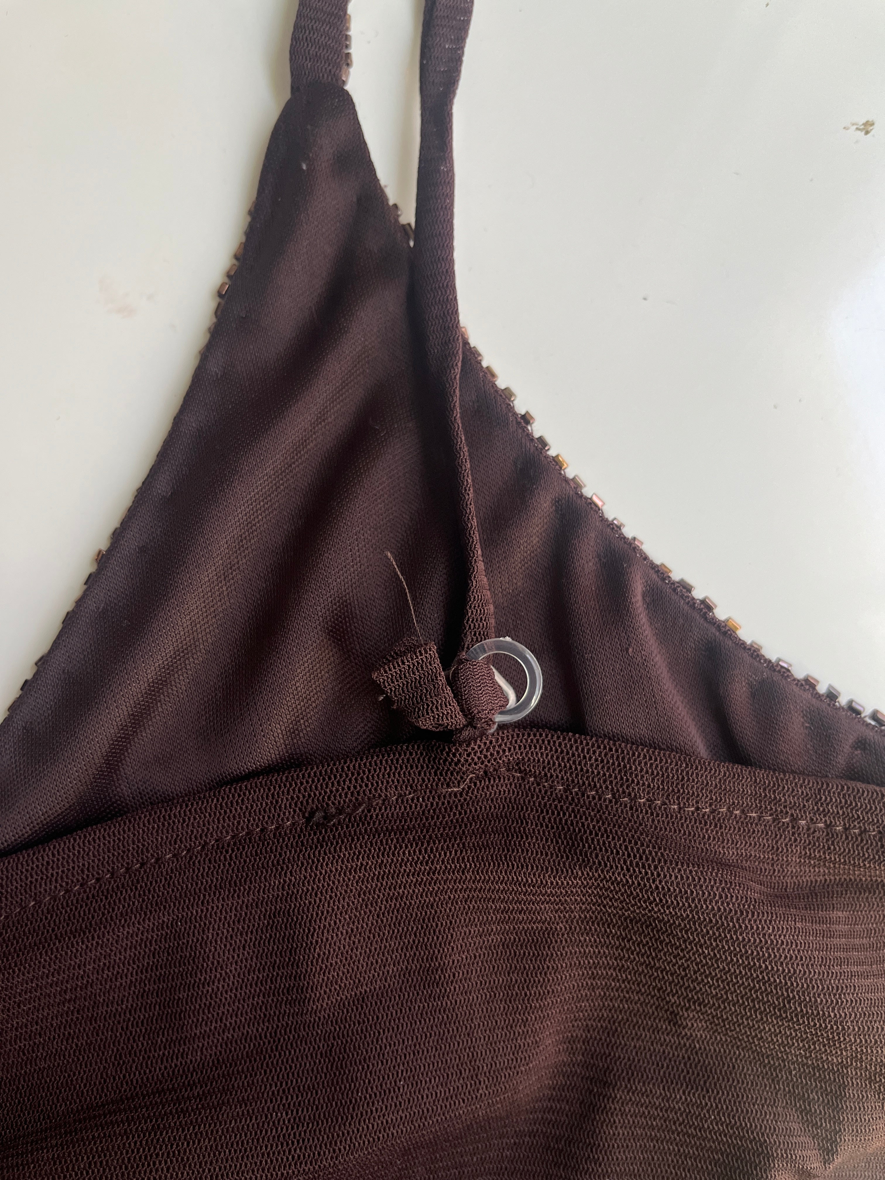 brown beaded dress