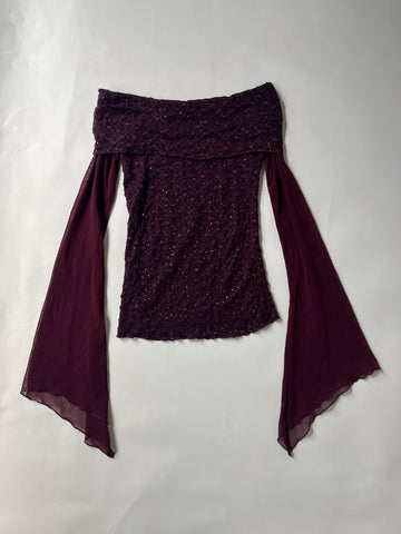 mesh off the shoulder top