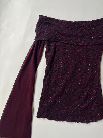 mesh off the shoulder top