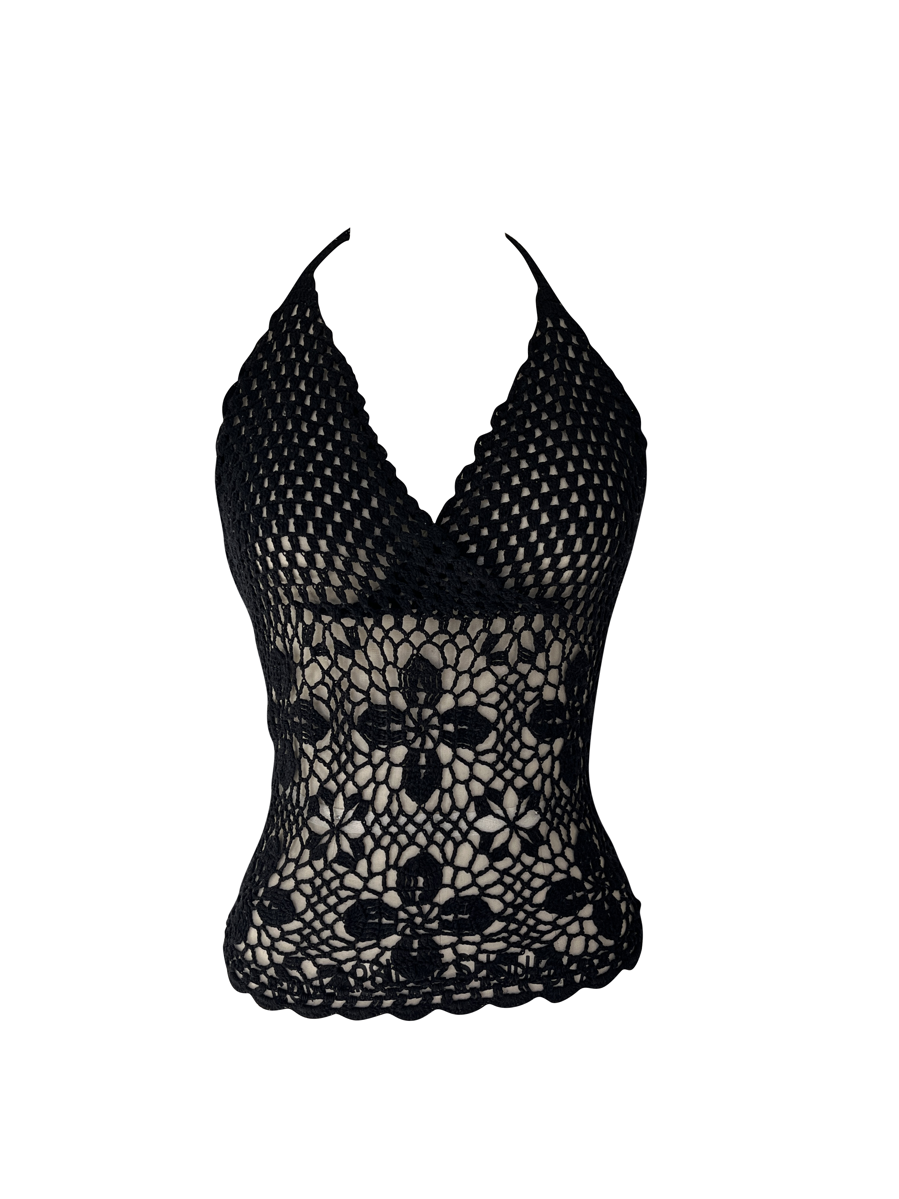 black crochet tank