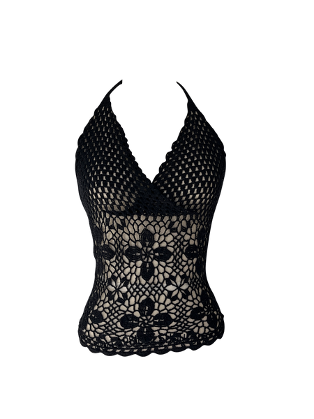 black crochet tank