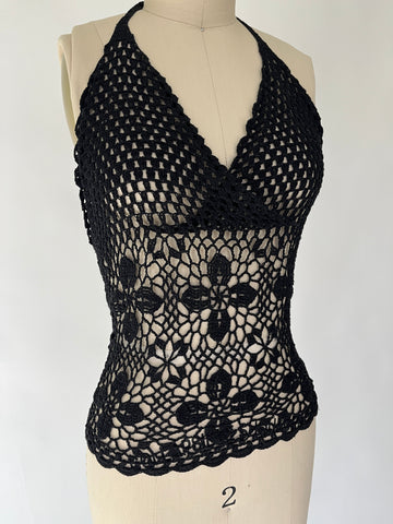 black crochet tank