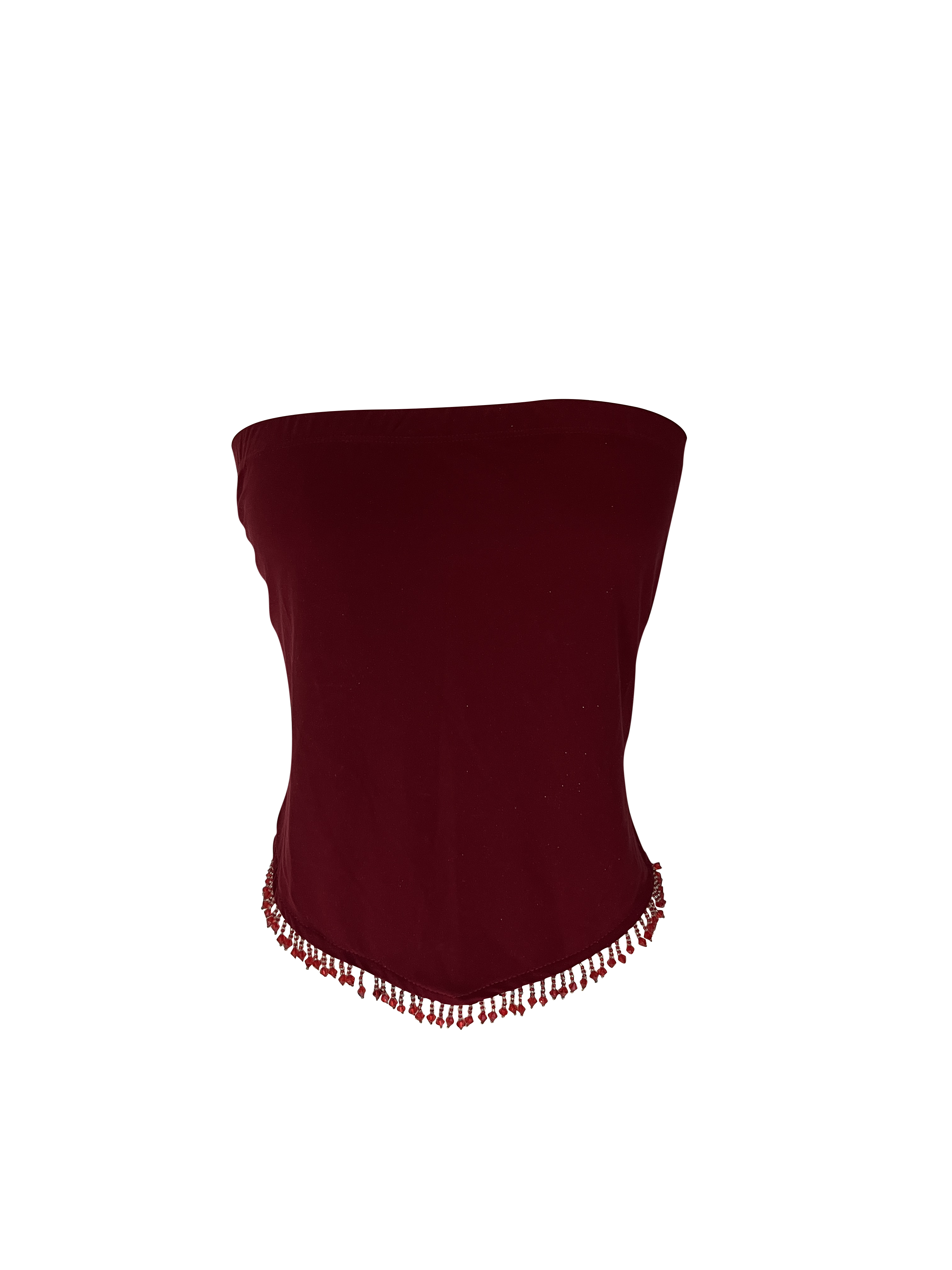 beaded fringe tube top
