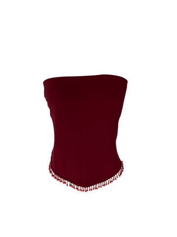 beaded fringe tube top