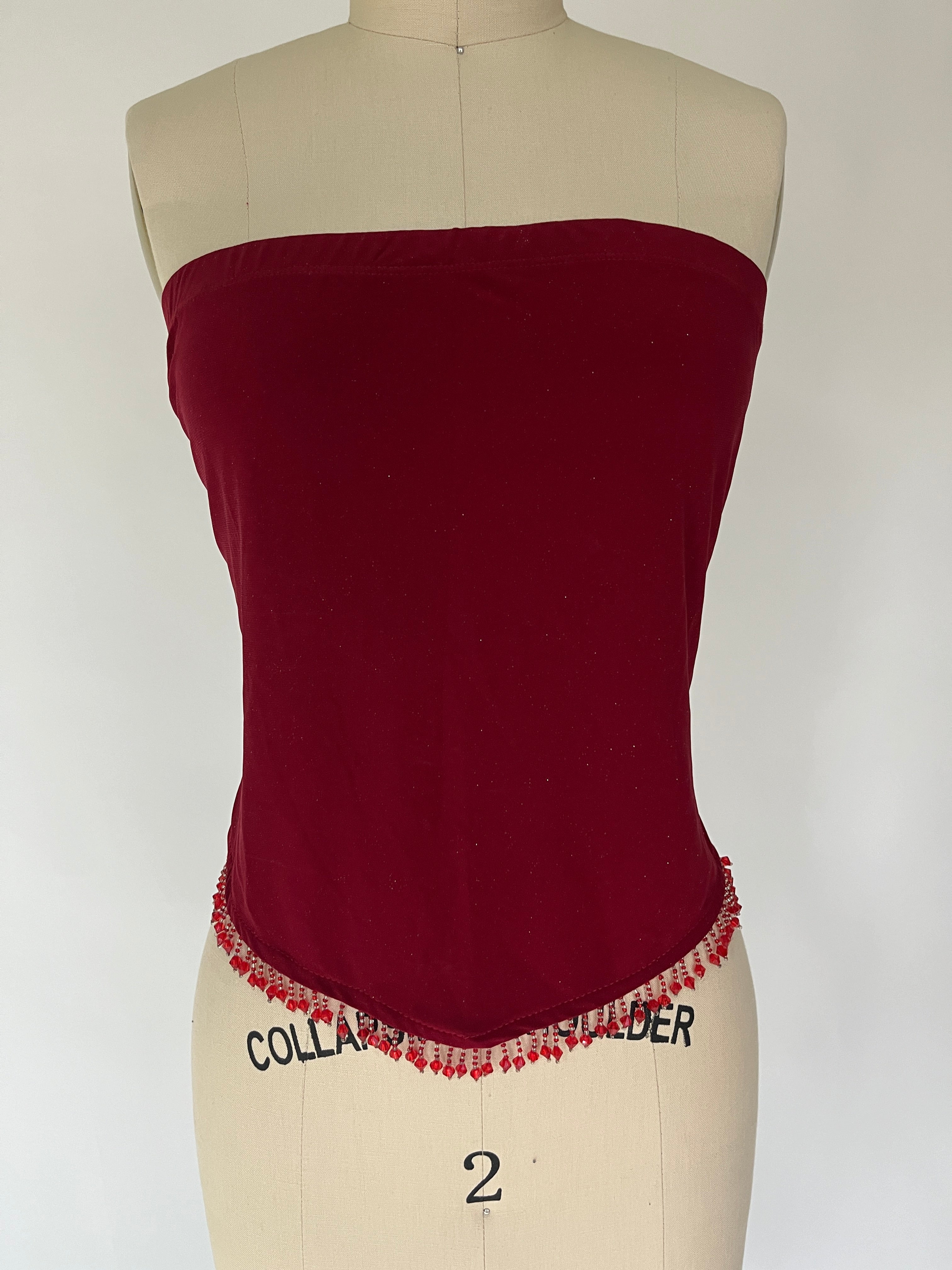 beaded fringe tube top