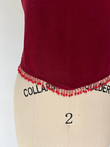 beaded fringe tube top