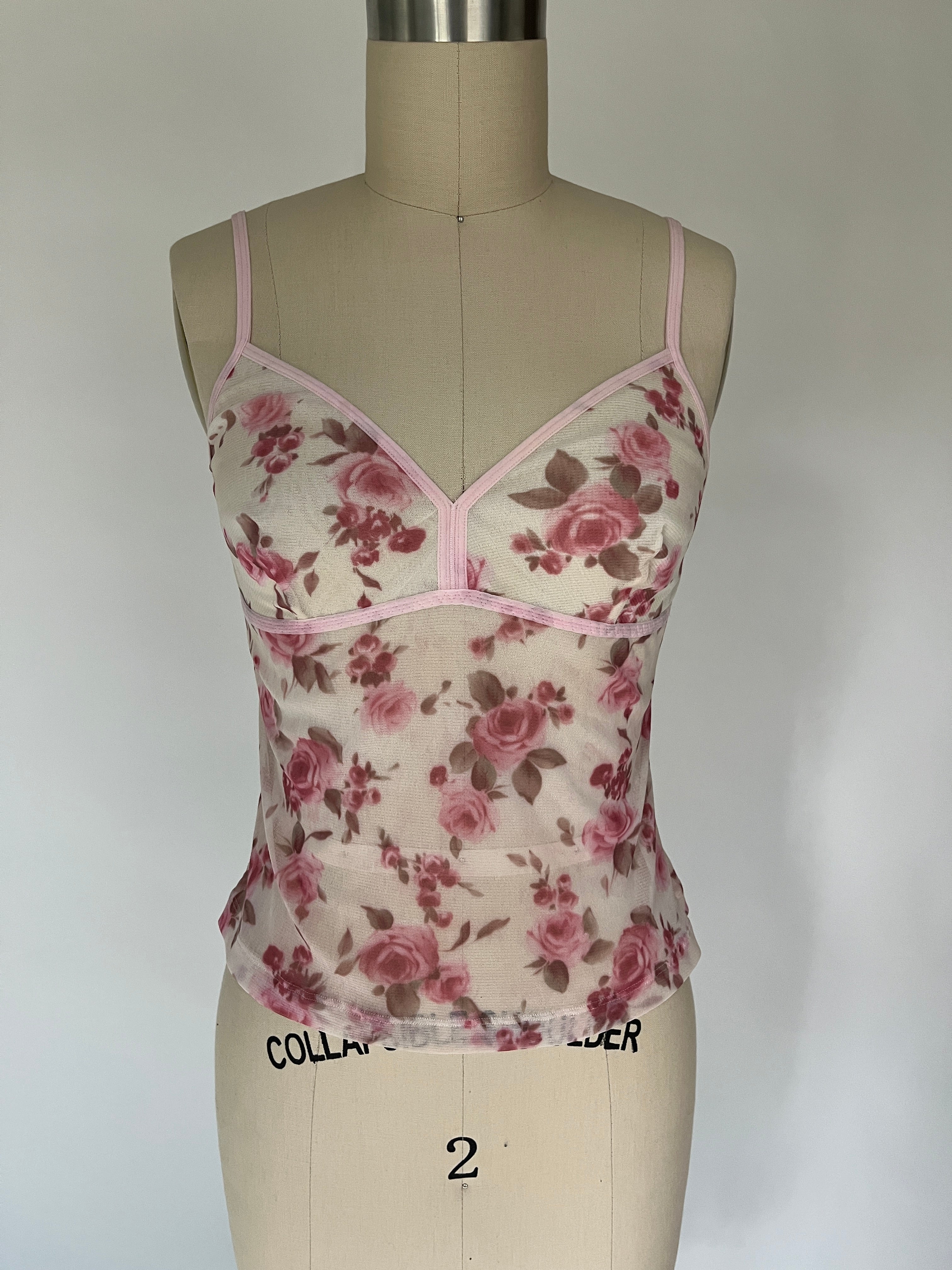 floral mesh top