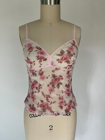 floral mesh top