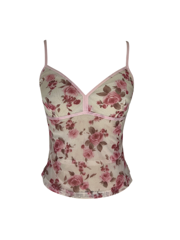 floral mesh top