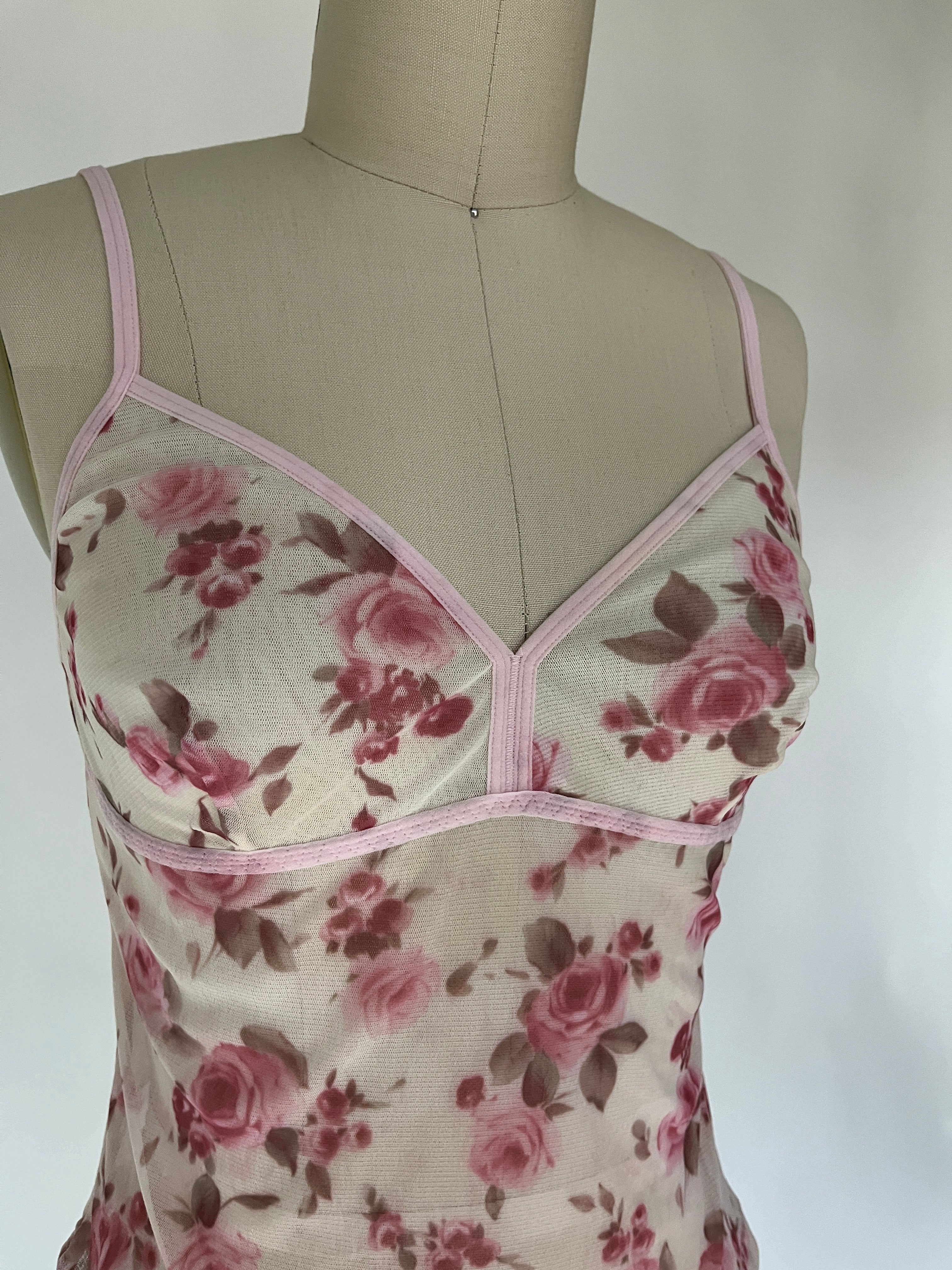 floral mesh top
