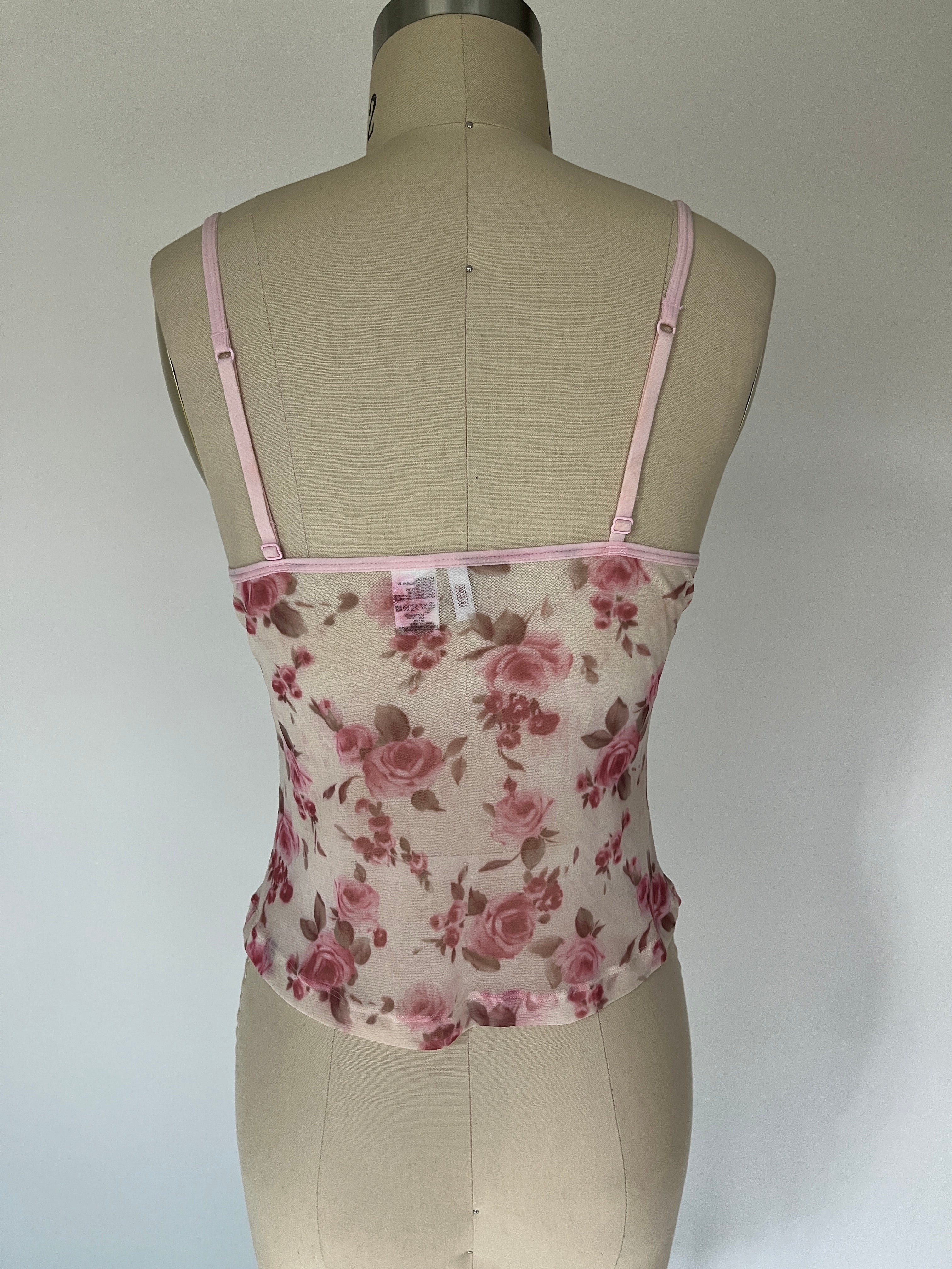 floral mesh top