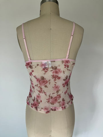 floral mesh top