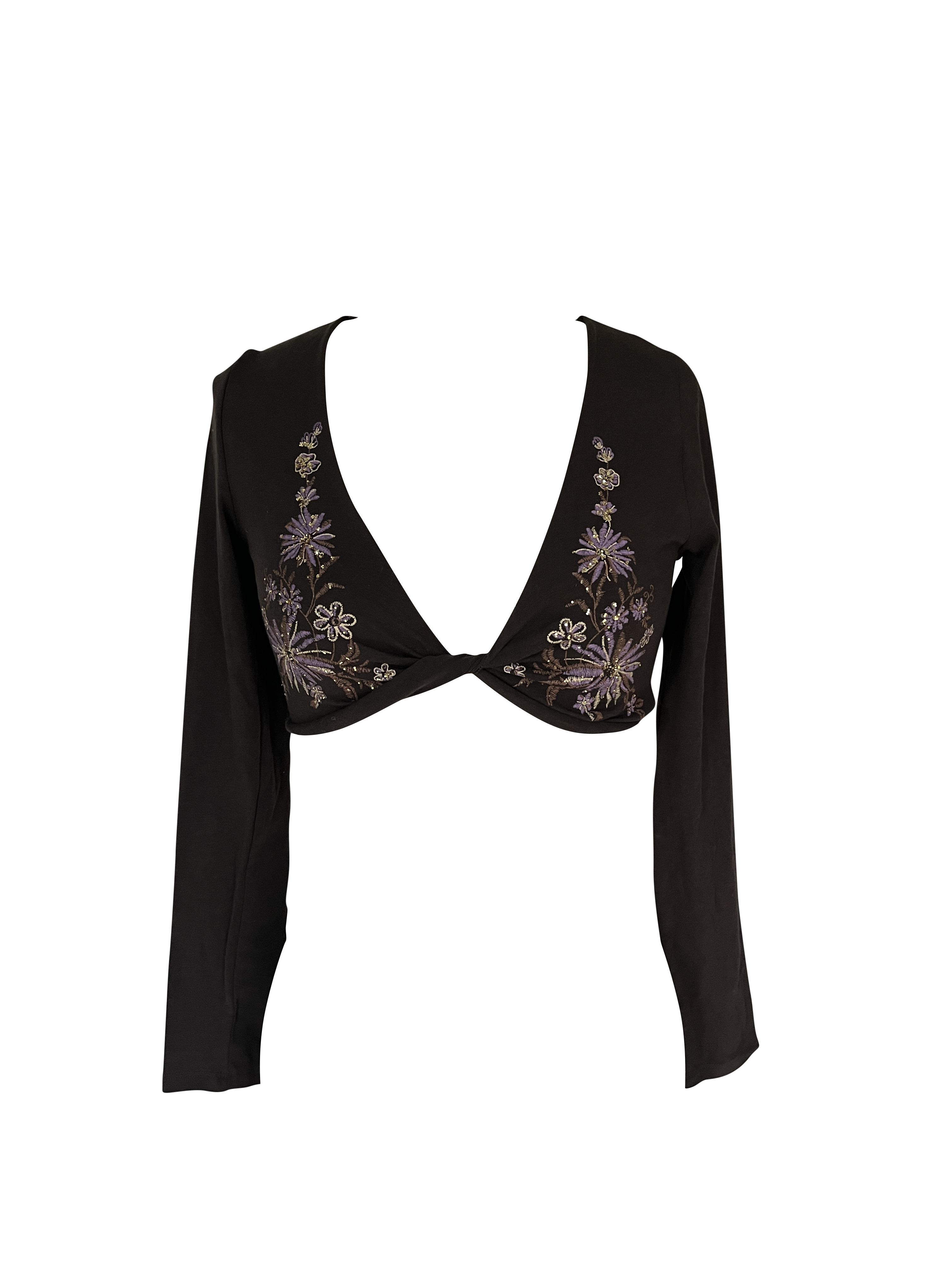 cropped wrap long sleeve