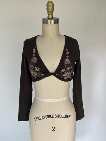 cropped wrap long sleeve