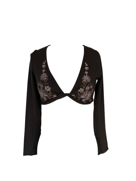 cropped wrap long sleeve