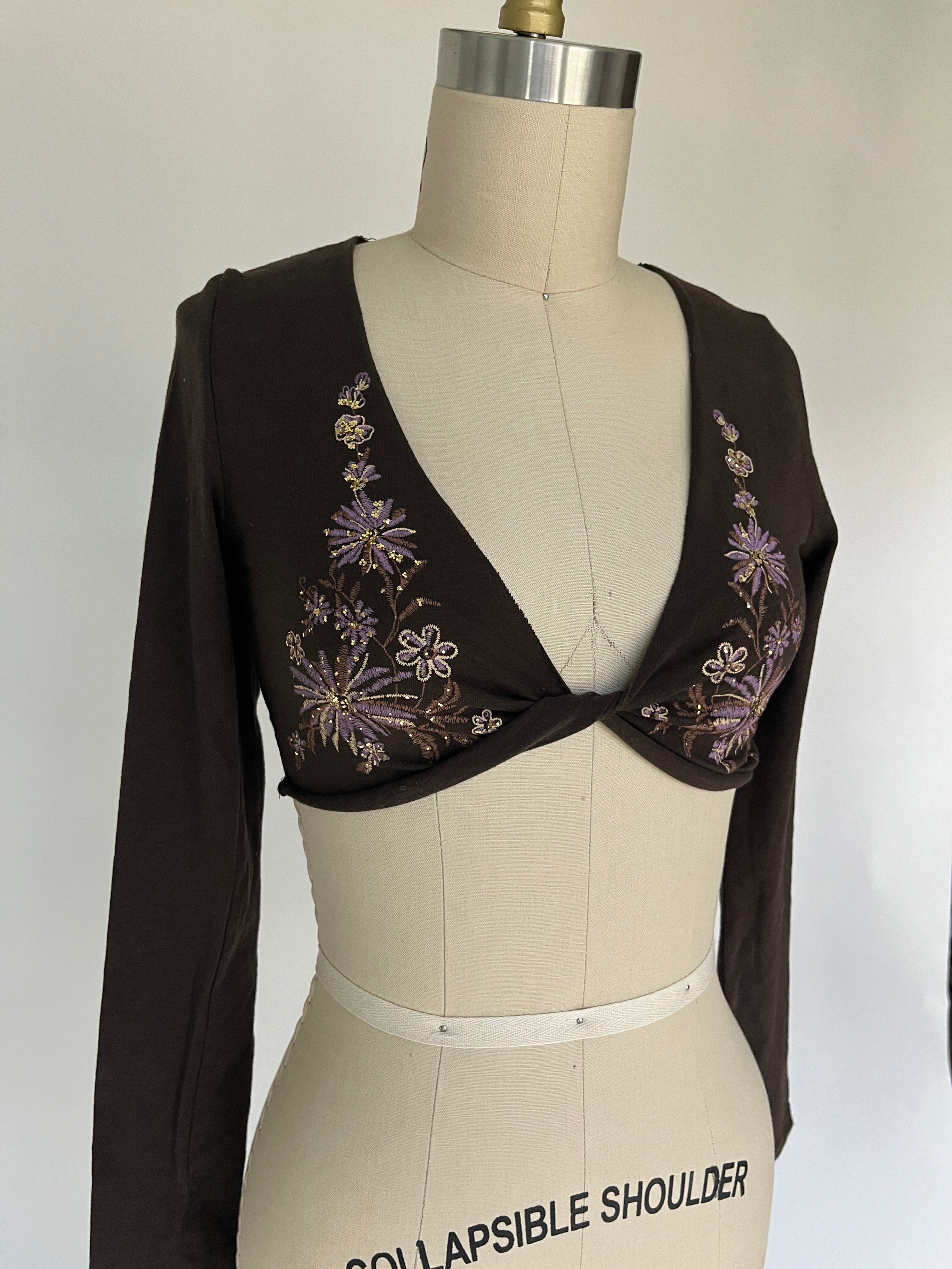 cropped wrap long sleeve