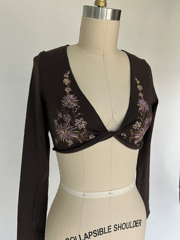 cropped wrap long sleeve