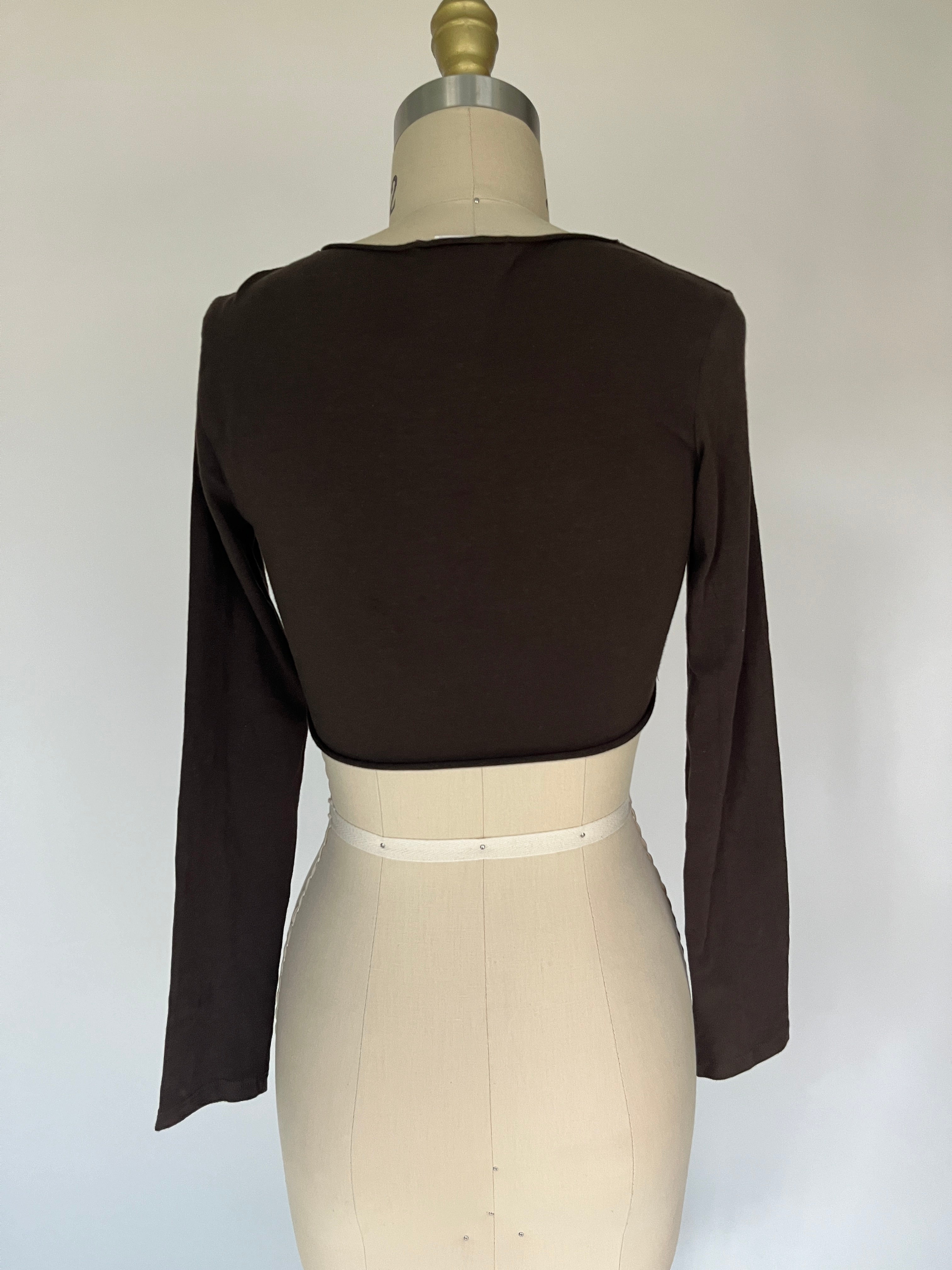 cropped wrap long sleeve