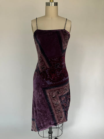 velvet asymmetrical dress