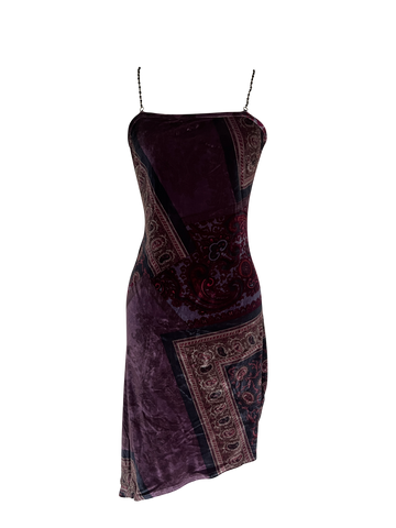velvet asymmetrical dress