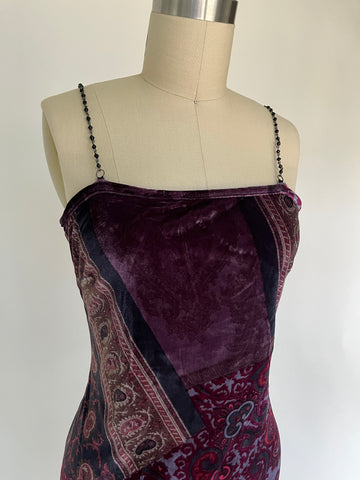 velvet asymmetrical dress