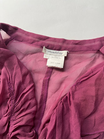 mandalay maroon sheer silk top