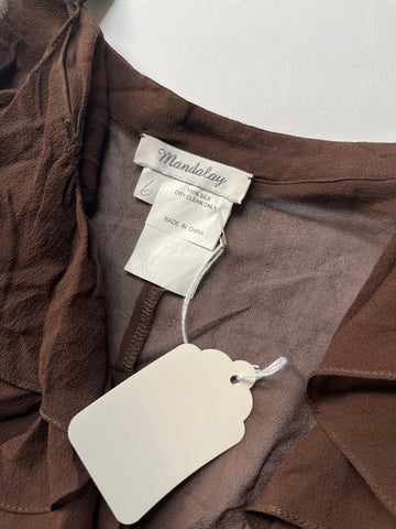 mandalay brown sheer silk top