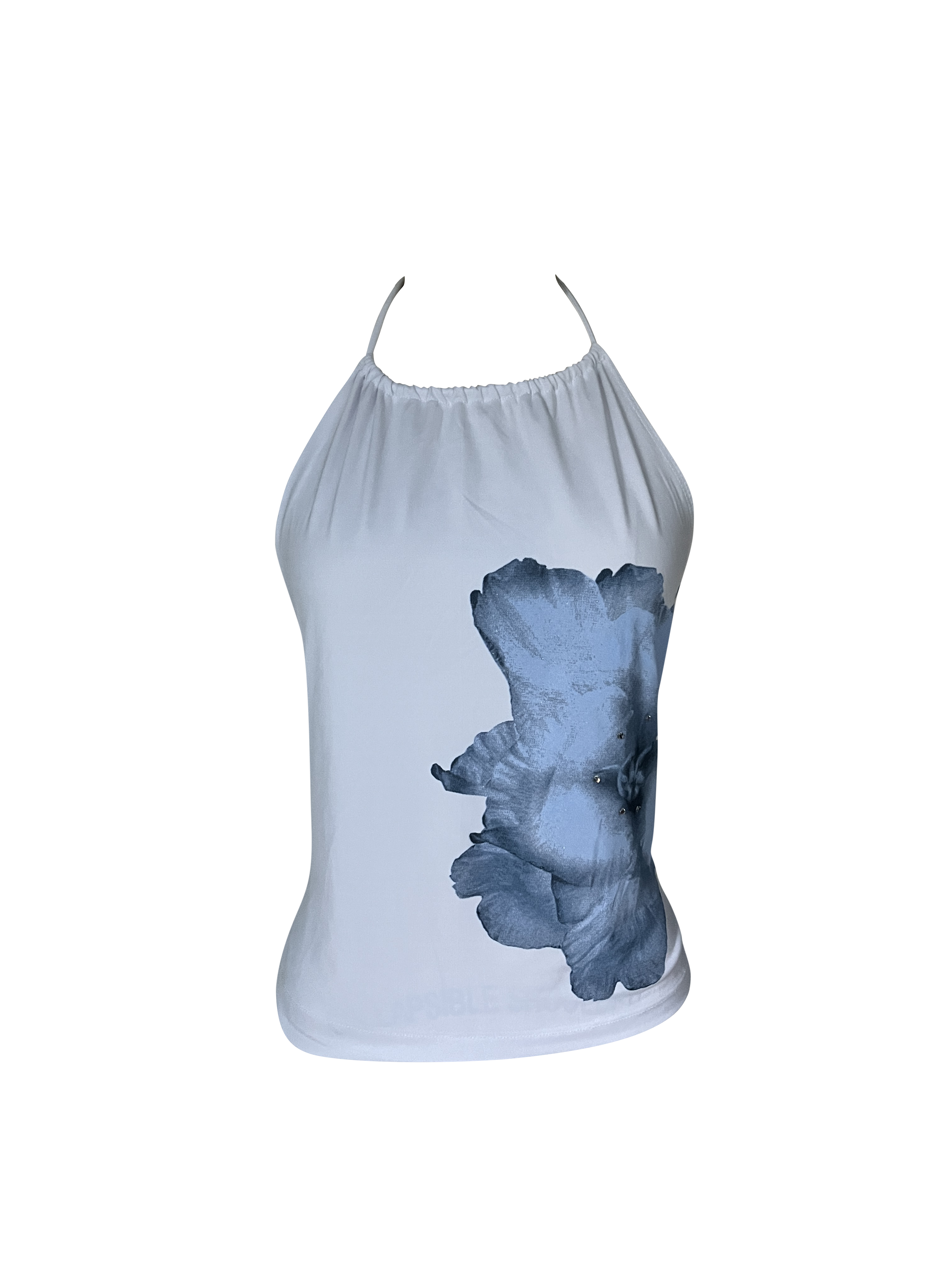 white floral halter