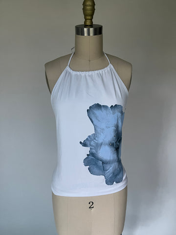 white floral halter