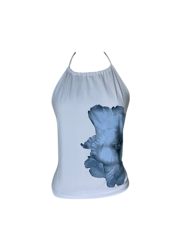 white floral halter