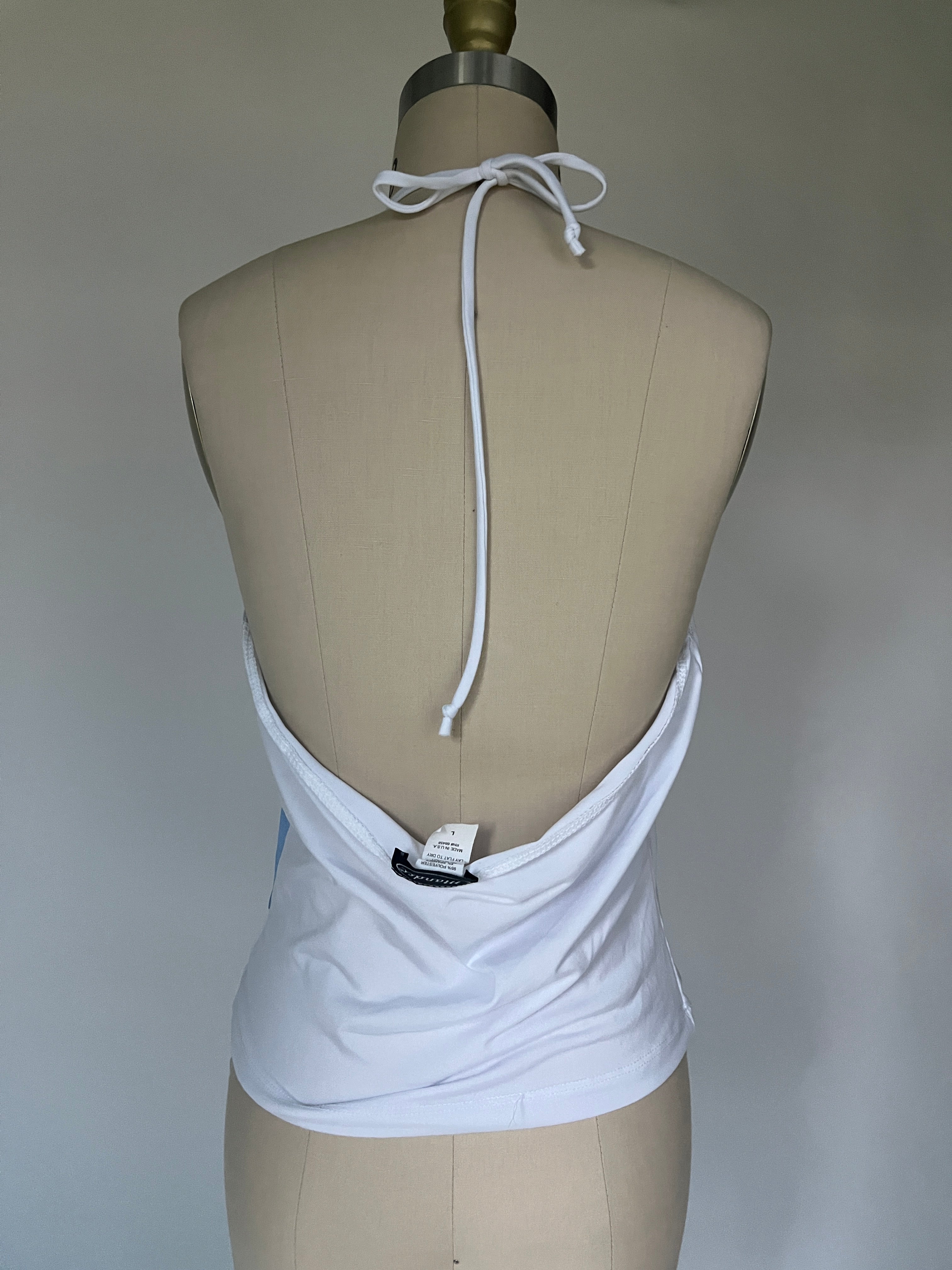 white floral halter