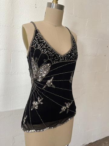 beaded butterfly top