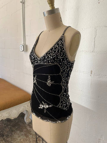 beaded butterfly top