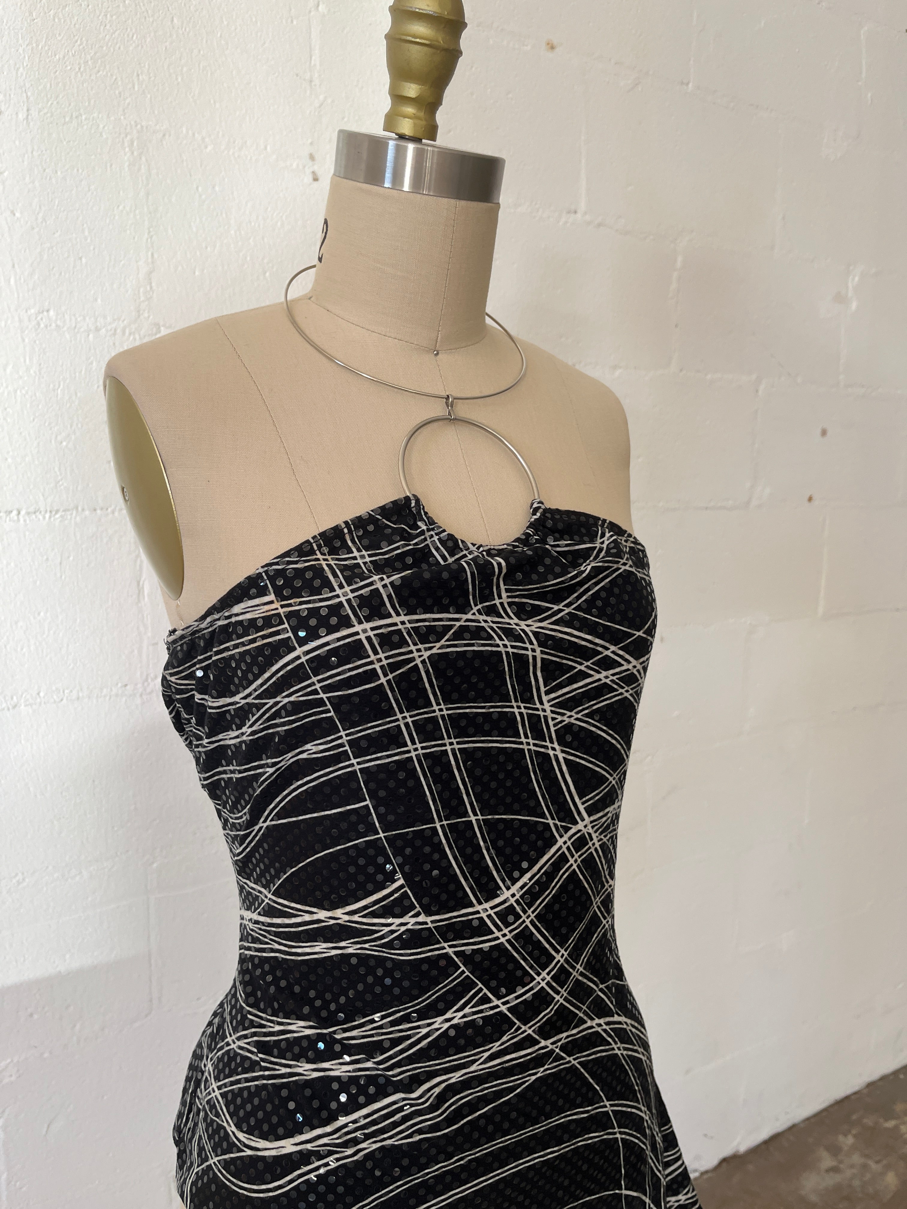 black sequin top