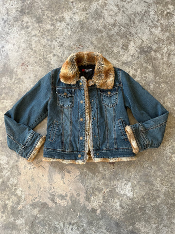 denim fur jacket