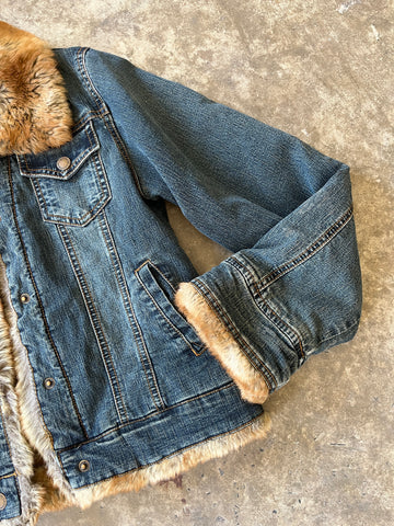 denim fur jacket