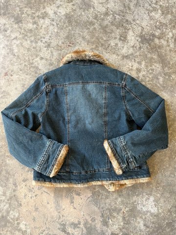 denim fur jacket