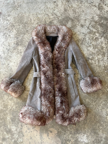 gray suede penny lane