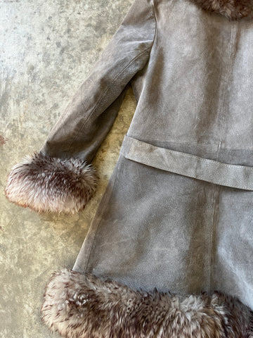 gray suede penny lane