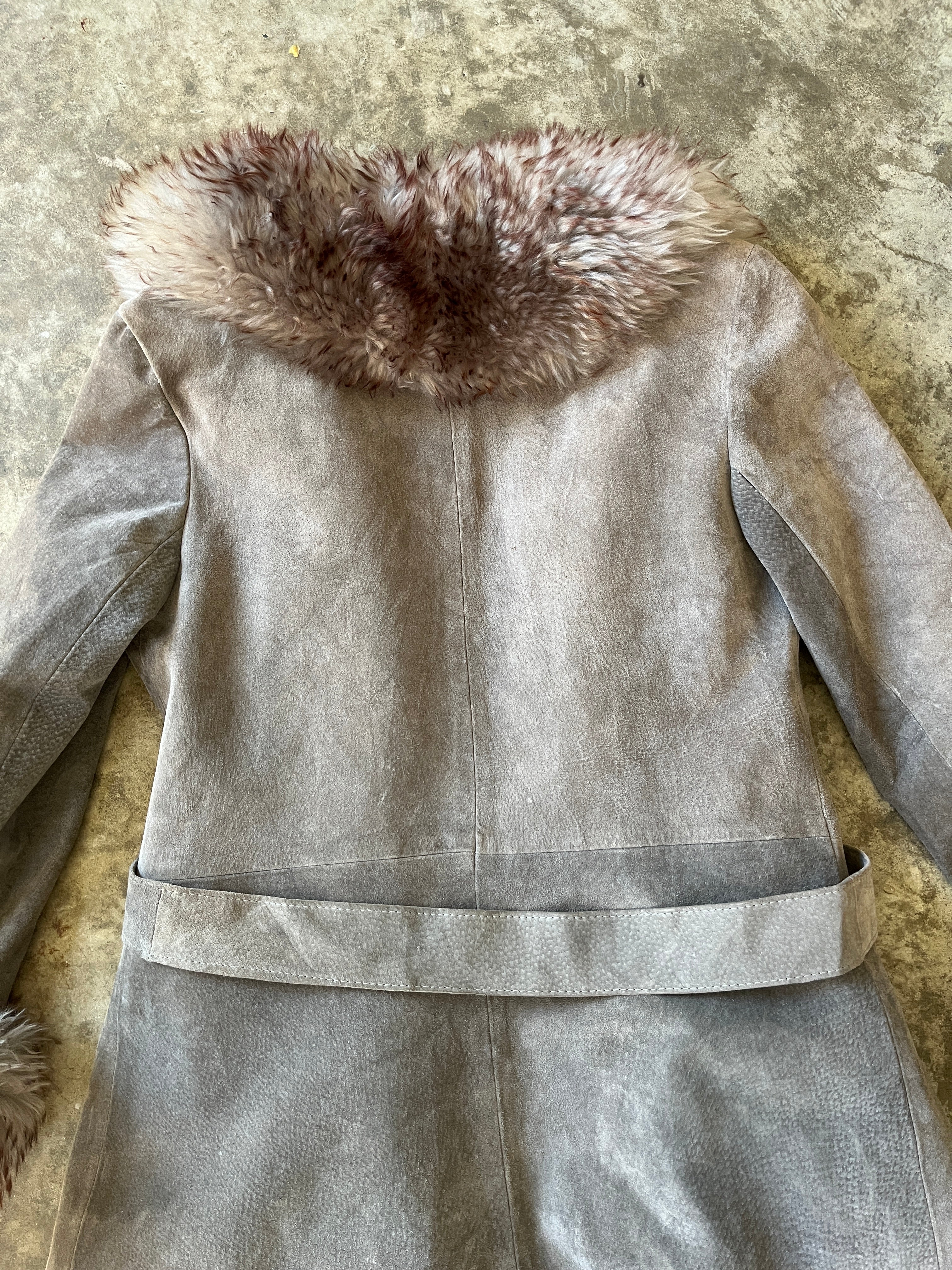 gray suede penny lane