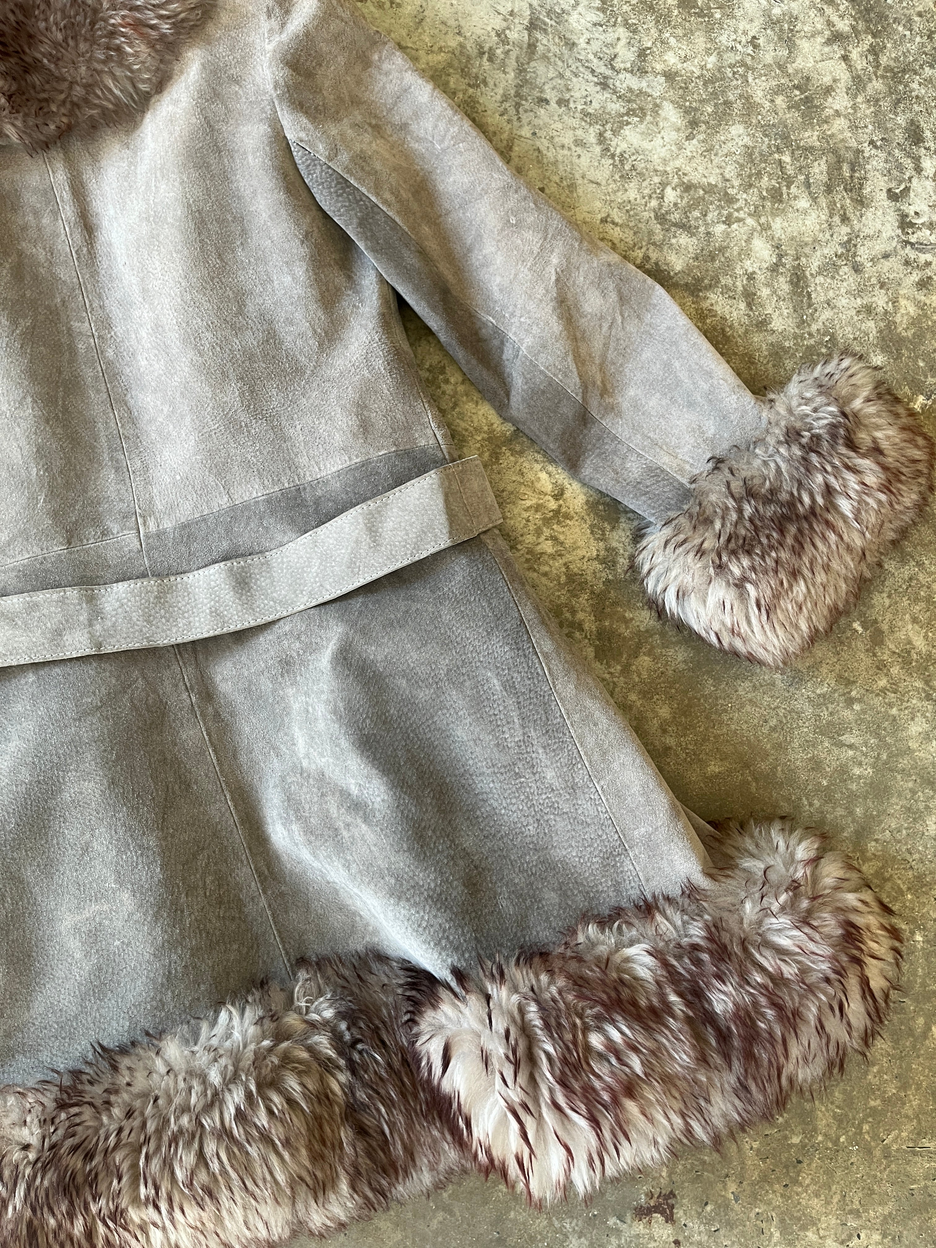 gray suede penny lane