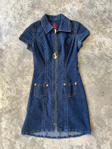 denim baby phat mini dress