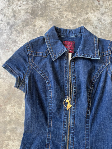 denim baby phat mini dress