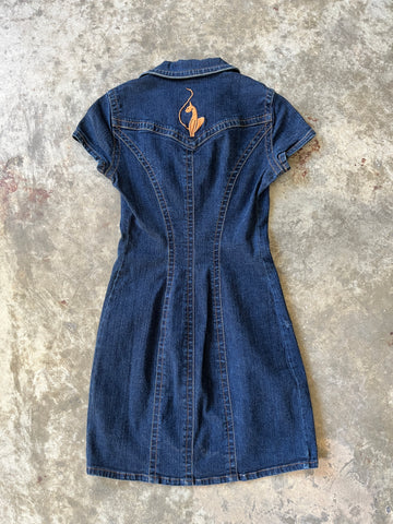 denim baby phat mini dress