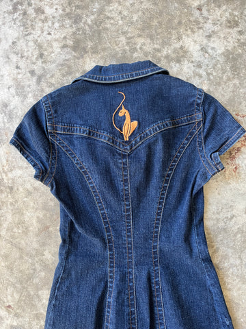 denim baby phat mini dress