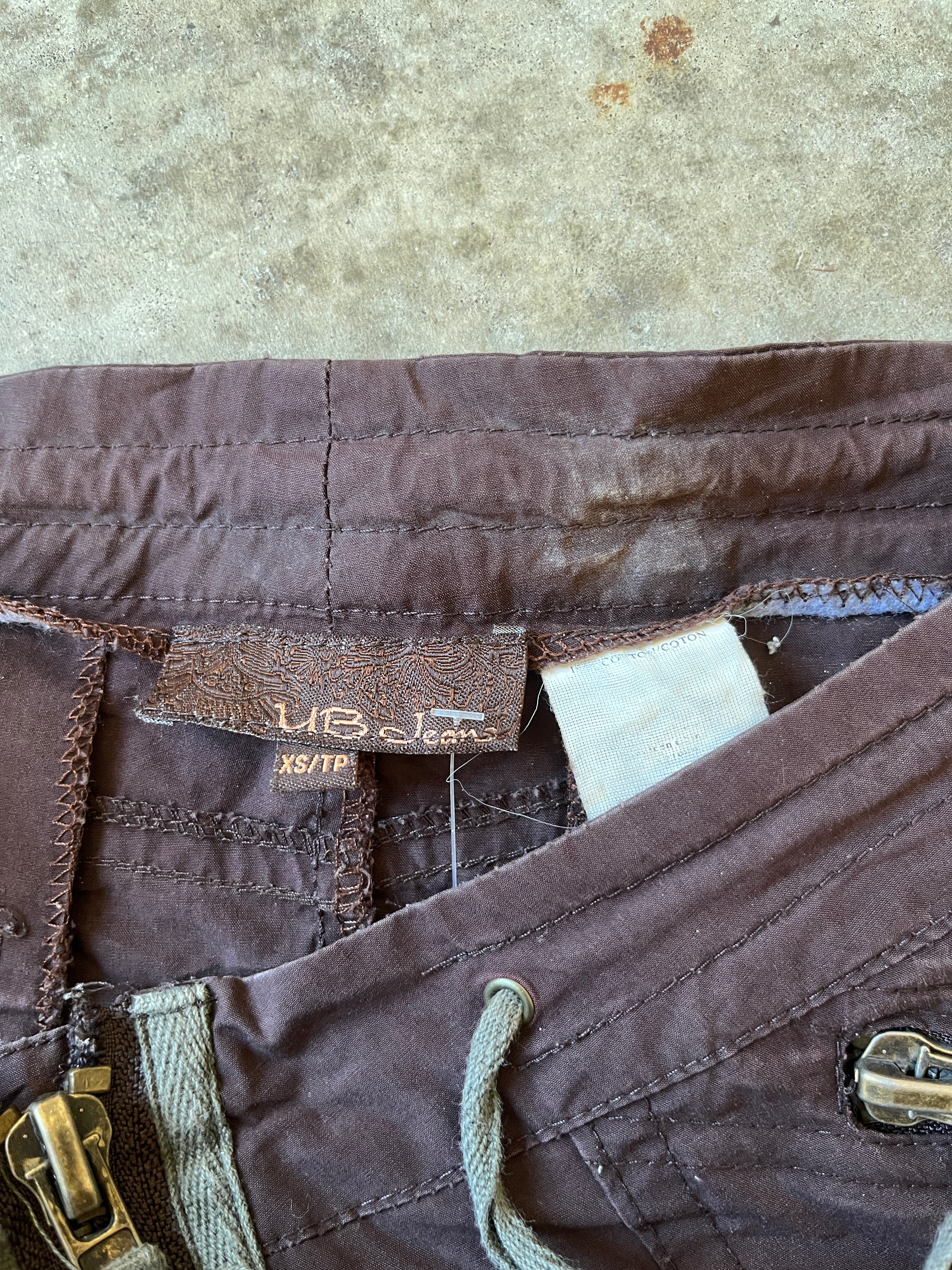 brown cargo ruffle skirt